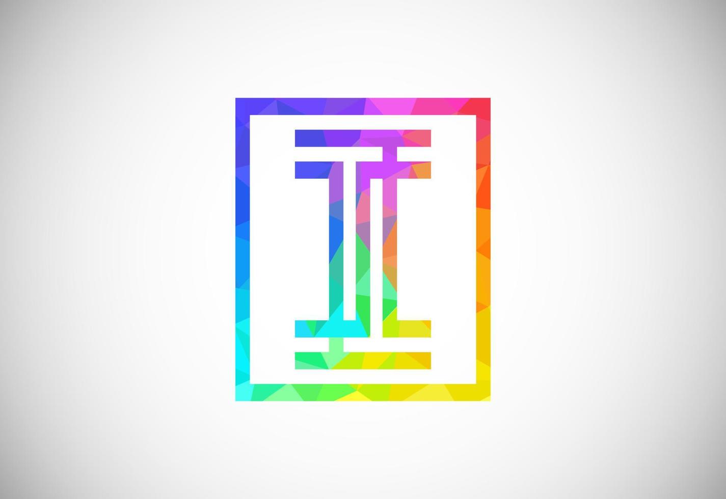 Low poly line letter I. Graphic alphabet symbol for corporate business identity vector