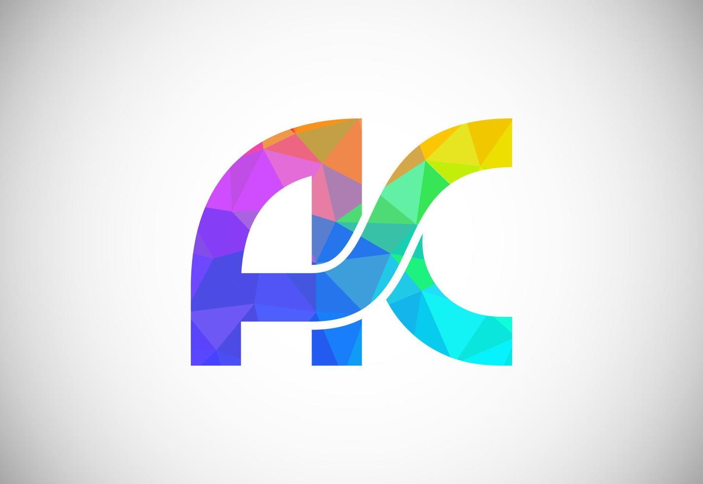 Initial Letter A C Low Poly Logo Design Vector Template. Graphic Alphabet Symbol For Corporate Business Identity
