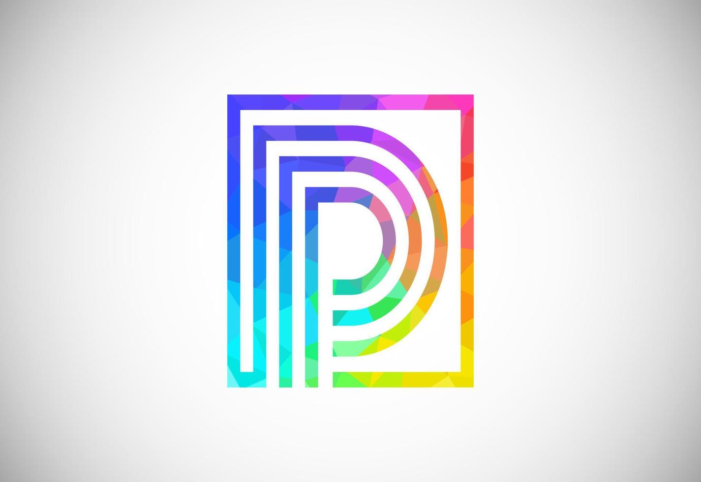 Low poly line letter P. Graphic alphabet symbol for corporate business identity vector