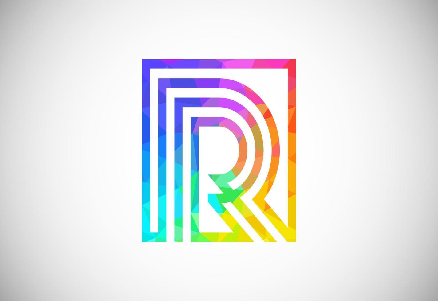 Low poly line letter R. Graphic alphabet symbol for corporate business identity vector