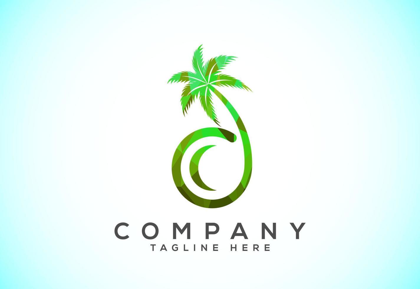 Polygonal low poly coconut Logo, coconut drink beverage vector icon logo design template
