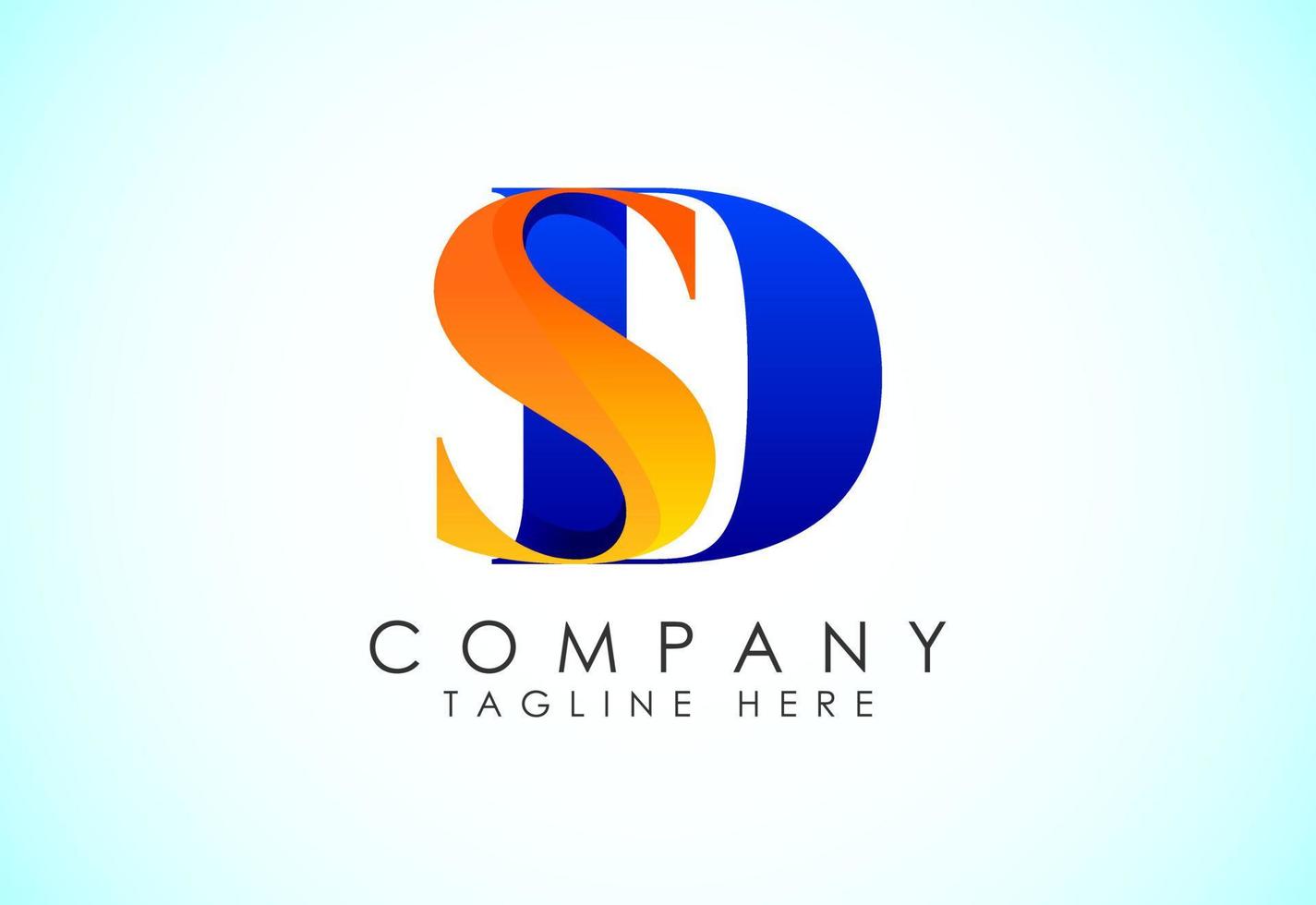 Initial Letter S D Logo Design Vector Template. Graphic Alphabet Symbol. Gradient logo