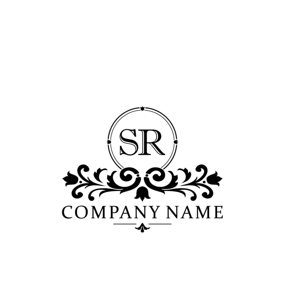 letter SR floral logo design. logo for women beauty salon massage cosmetic or spa brand vector