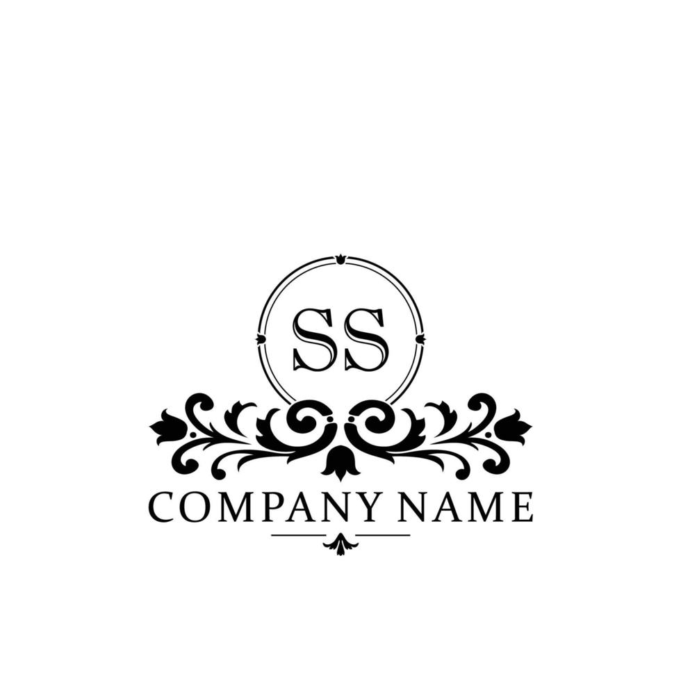 letter SS floral logo design. logo for women beauty salon massage cosmetic or spa brand vector