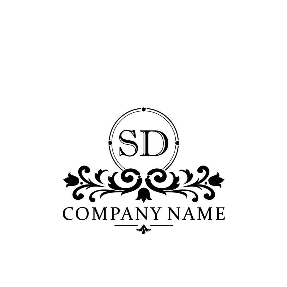 letra Dakota del Sur floral logo diseño. logo para mujer belleza salón masaje cosmético o spa marca vector