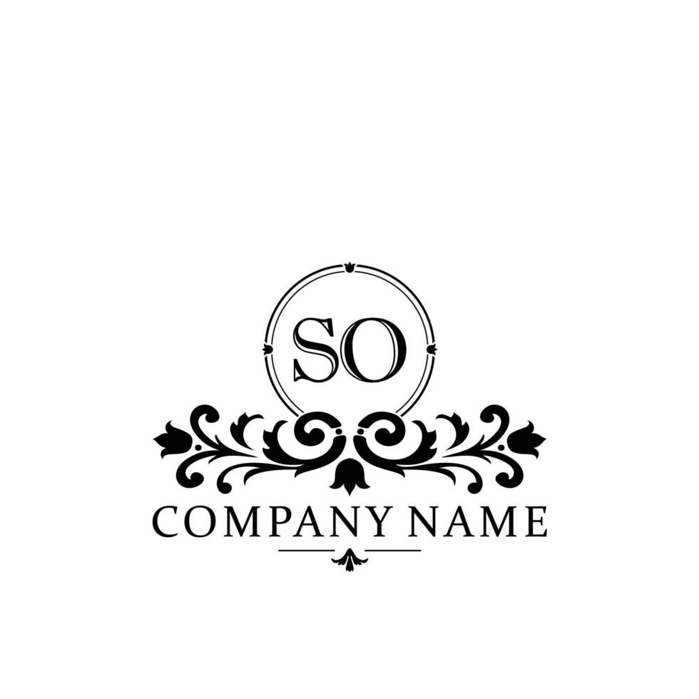 letter SO floral logo design. logo for women beauty salon massage cosmetic or spa brand vector