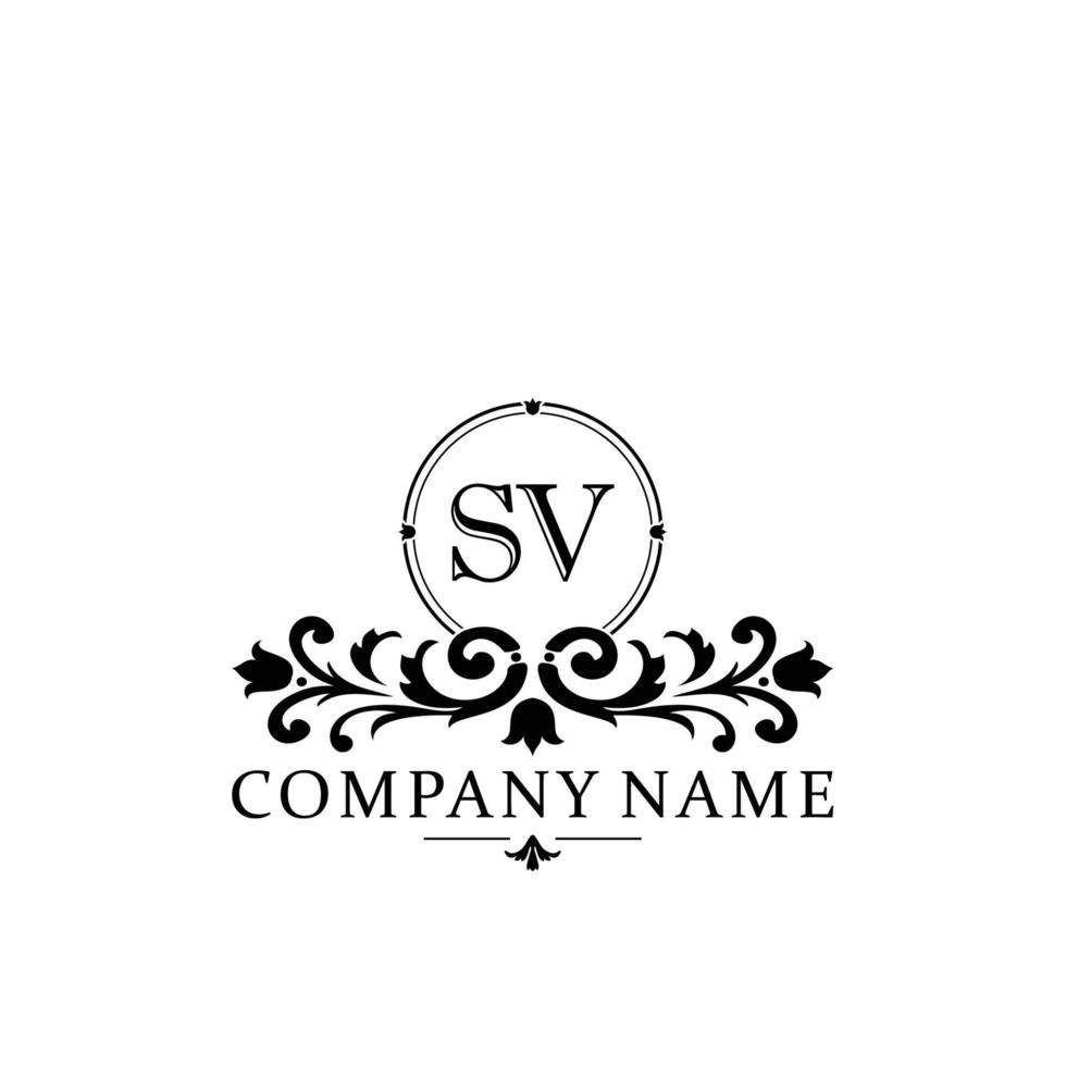 letter SV floral logo design. logo for women beauty salon massage cosmetic or spa brand vector