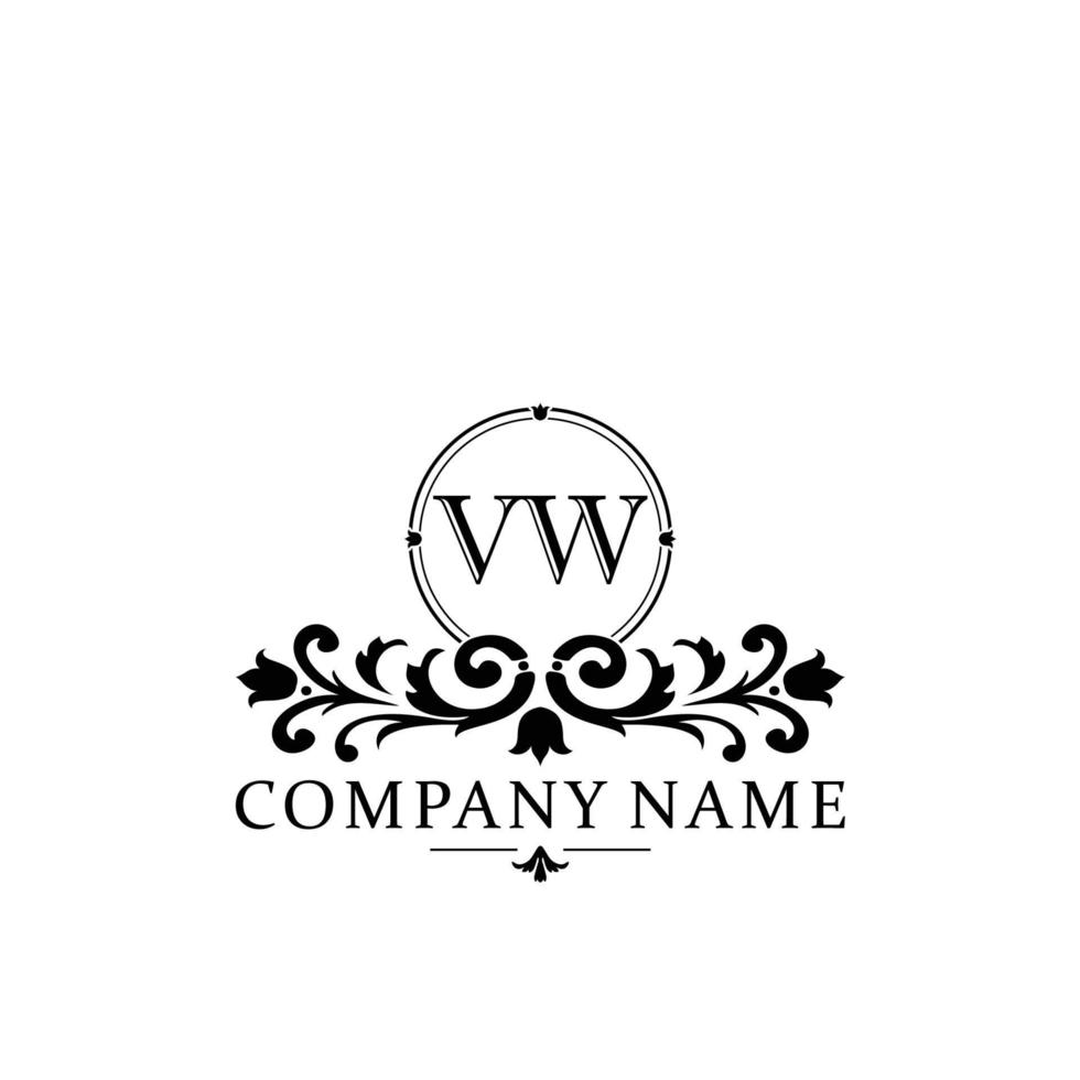 letter VW floral logo design. logo for women beauty salon massage cosmetic or spa brand vector