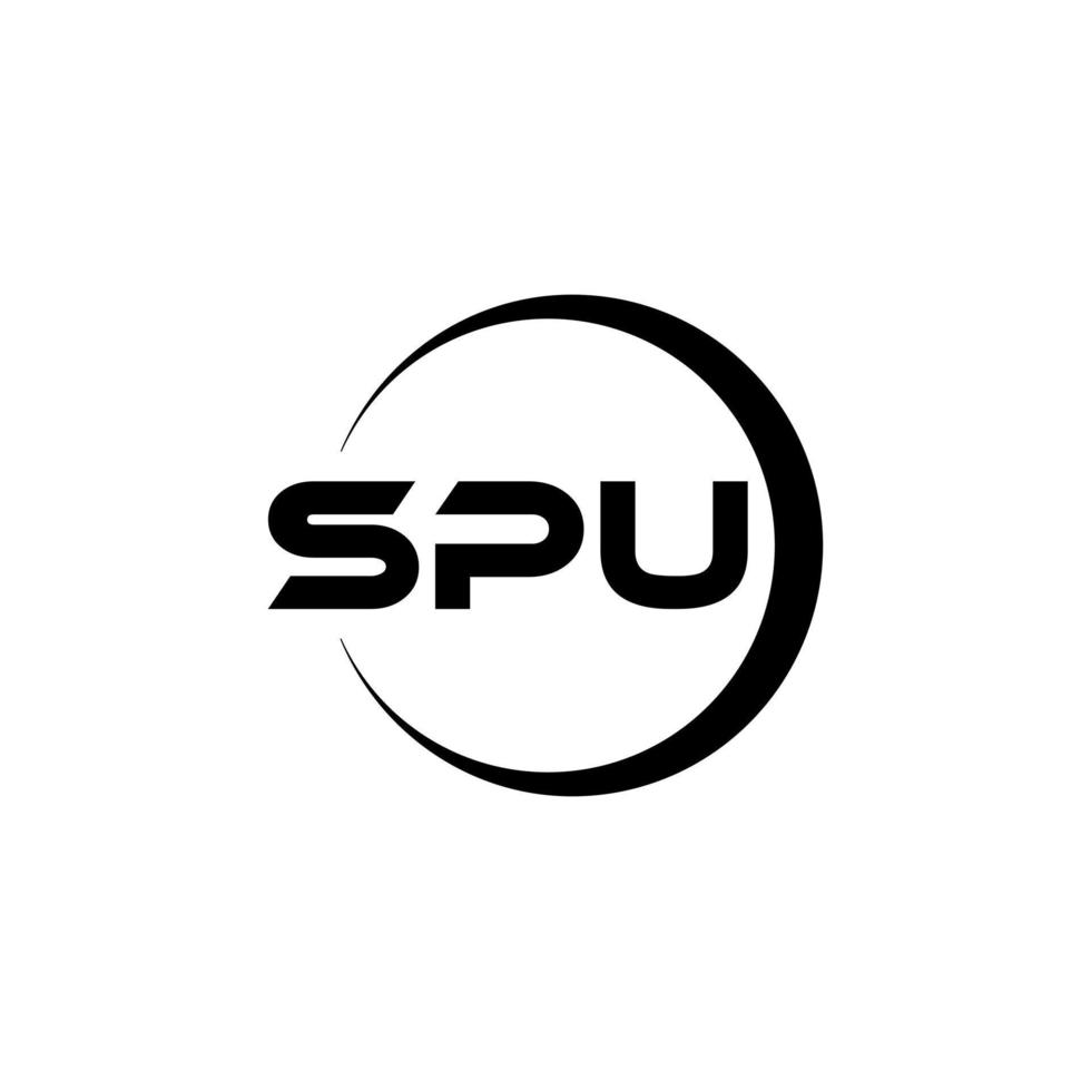 diseño del logotipo de la letra spu en la ilustración. logotipo vectorial, diseños de caligrafía para logotipo, afiche, invitación, etc. vector