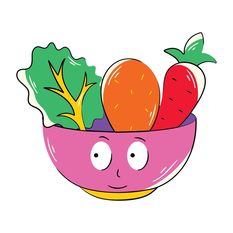 Trendy Vegetables Bowl vector