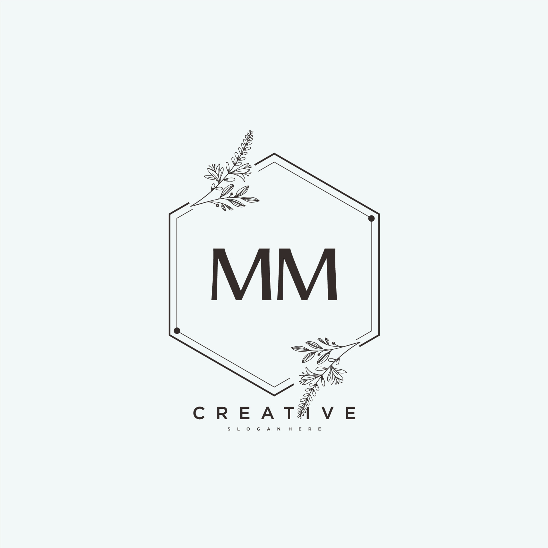 MM Beauty vector initial logo art, handwriting logo of initial signature,  wedding, fashion, jewerly, boutique, floral and botanical with creative  template for any company or business. 20387776 Vector Art at Vecteezy