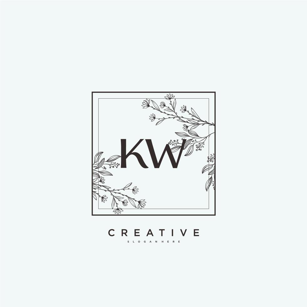 KW Beauty vector initial logo art, handwriting logo of initial signature, wedding, fashion, jewerly, boutique, floral and botanical with creative template for any company or business.