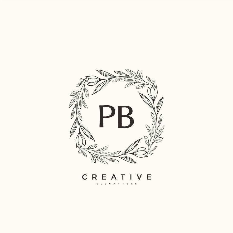 PB Beauty vector initial logo art, handwriting logo of initial signature, wedding, fashion, jewerly, boutique, floral and botanical with creative template for any company or business.