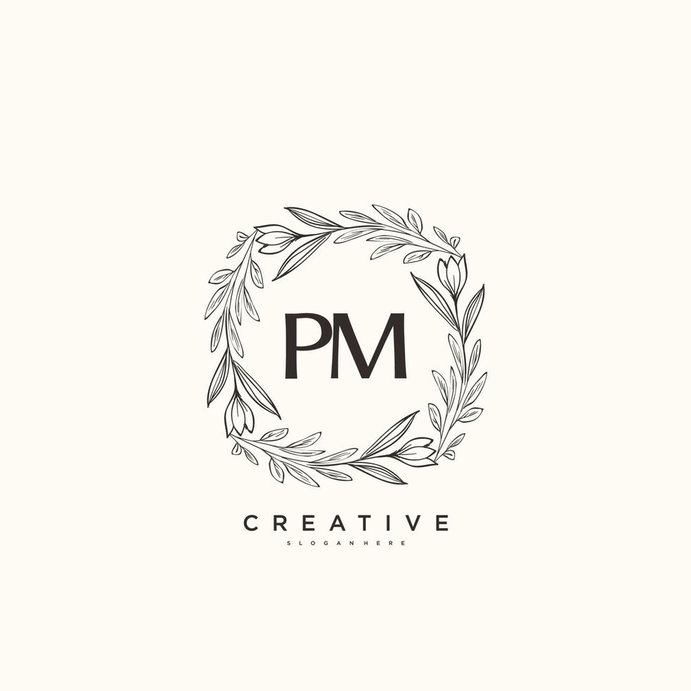 Initial PM beauty monogram and elegant logo design, handwriting logo of  initial signature, wedding, fashion, floral and botanical with creative  template. 17485864 Vector Art at Vecteezy