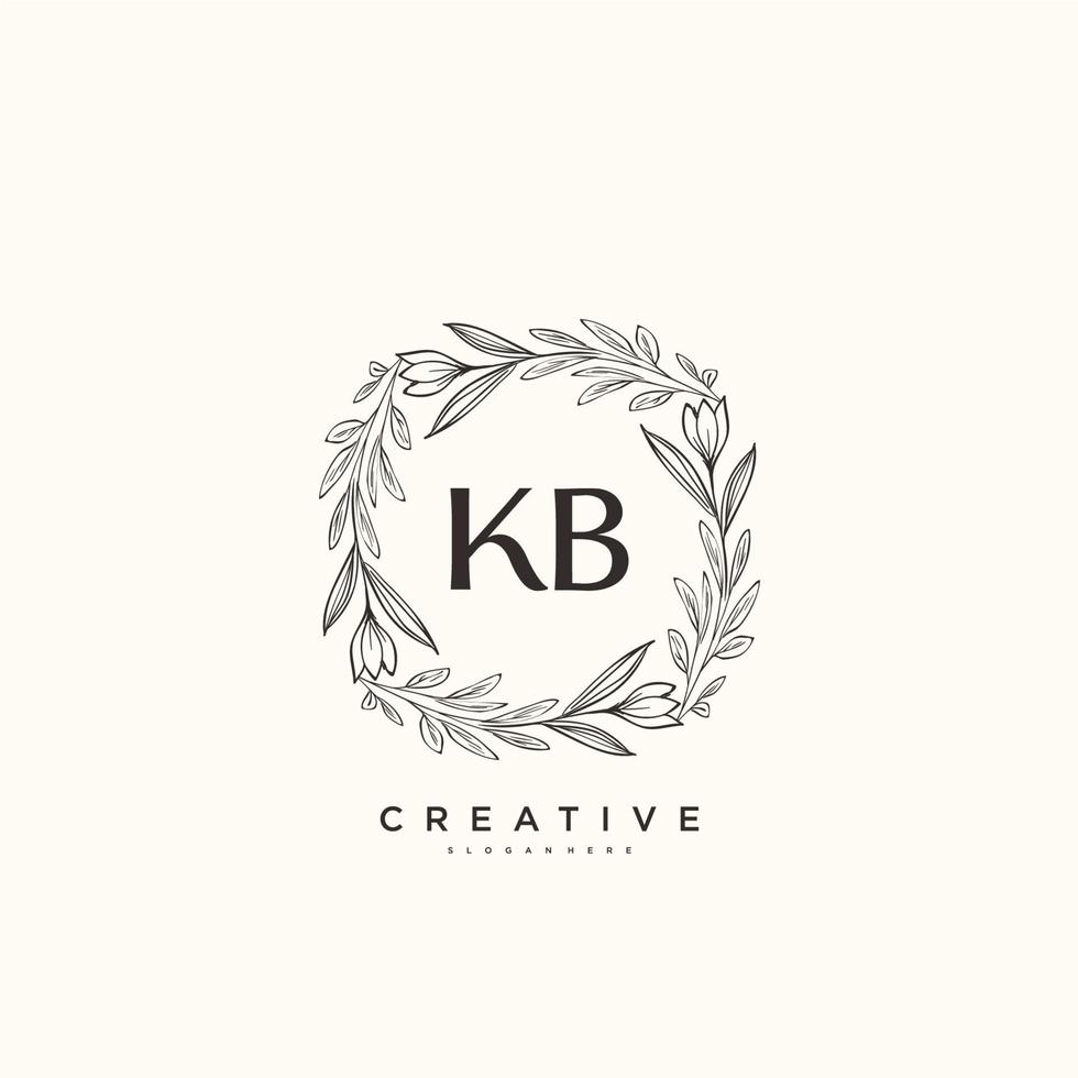 kb belleza vector inicial logo arte, escritura logo de inicial firma, boda, moda, joyería, boutique, floral y botánico con creativo modelo para ninguna empresa o negocio.
