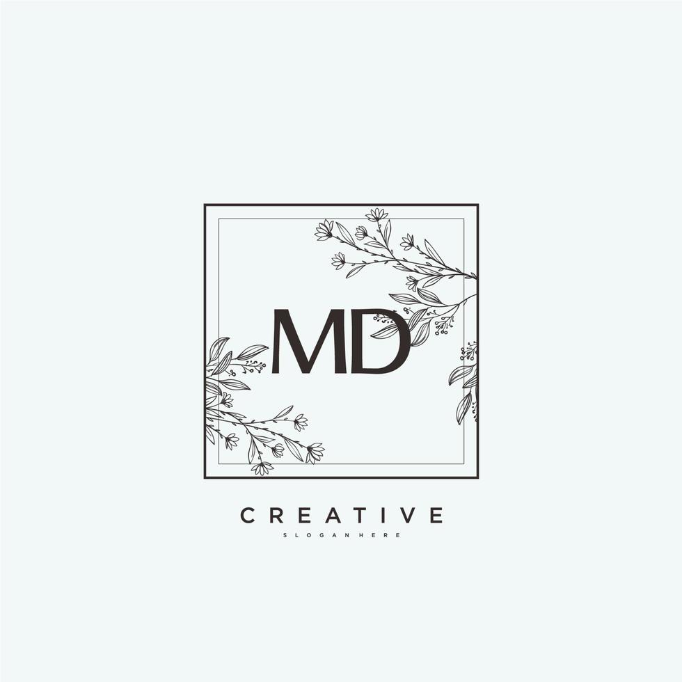 MD Beauty vector initial logo art, handwriting logo of initial signature, wedding, fashion, jewerly, boutique, floral and botanical with creative template for any company or business.