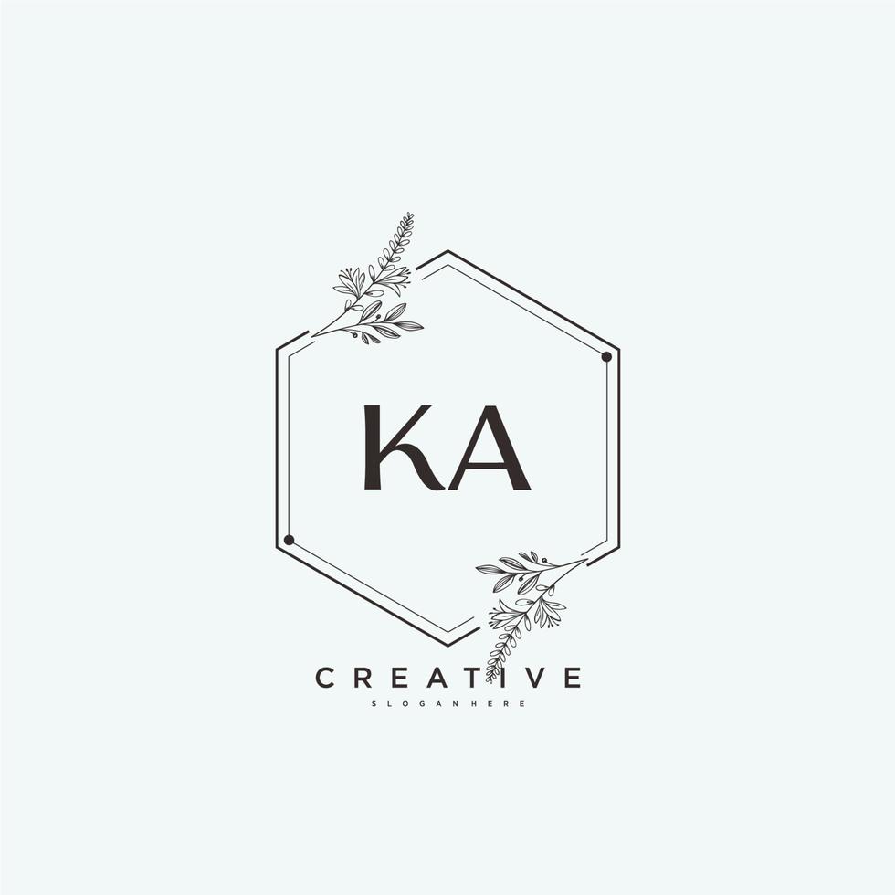 ka belleza vector inicial logo arte, escritura logo de inicial firma, boda, moda, joyería, boutique, floral y botánico con creativo modelo para ninguna empresa o negocio.