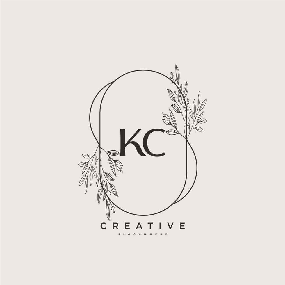 KC Beauty vector initial logo art, handwriting logo of initial signature, wedding, fashion, jewerly, boutique, floral and botanical with creative template for any company or business.