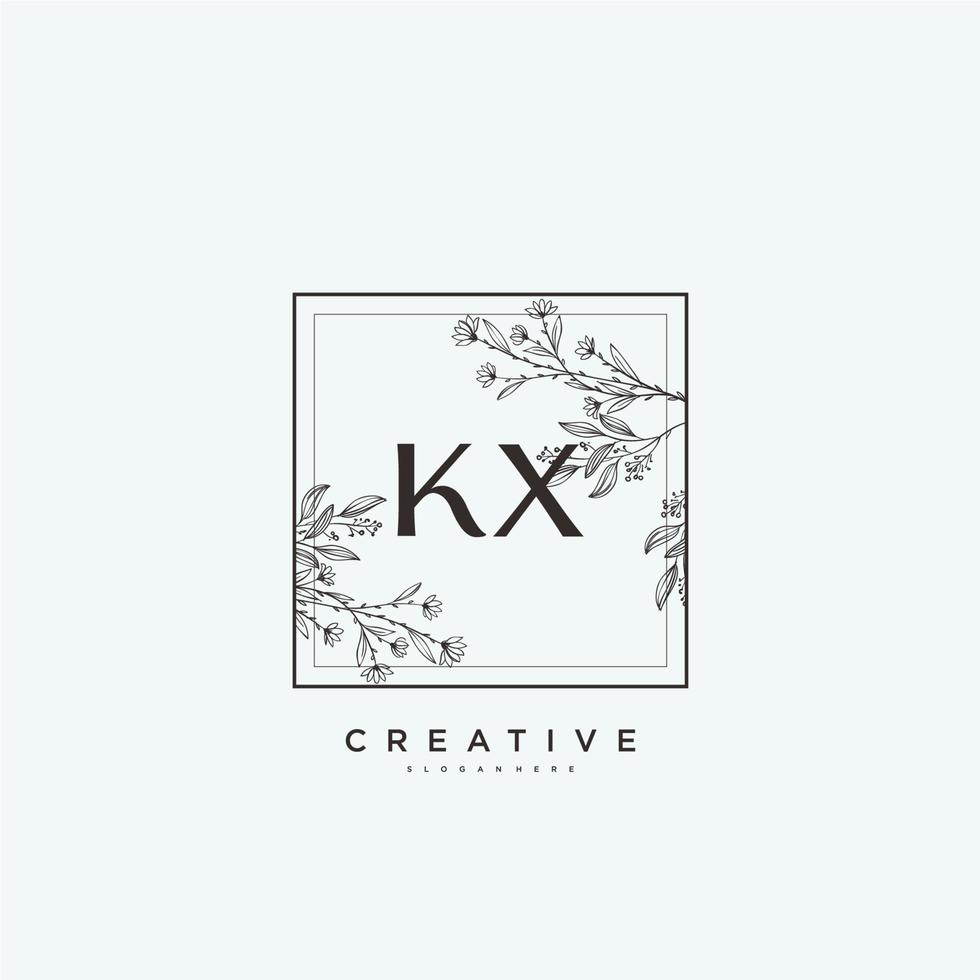 KX Beauty vector initial logo art, handwriting logo of initial signature, wedding, fashion, jewerly, boutique, floral and botanical with creative template for any company or business.