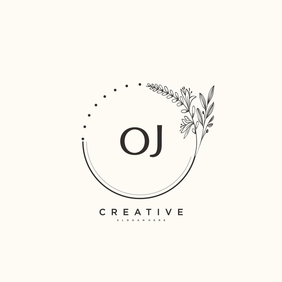 OJ Beauty vector initial logo art, handwriting logo of initial signature, wedding, fashion, jewerly, boutique, floral and botanical with creative template for any company or business.