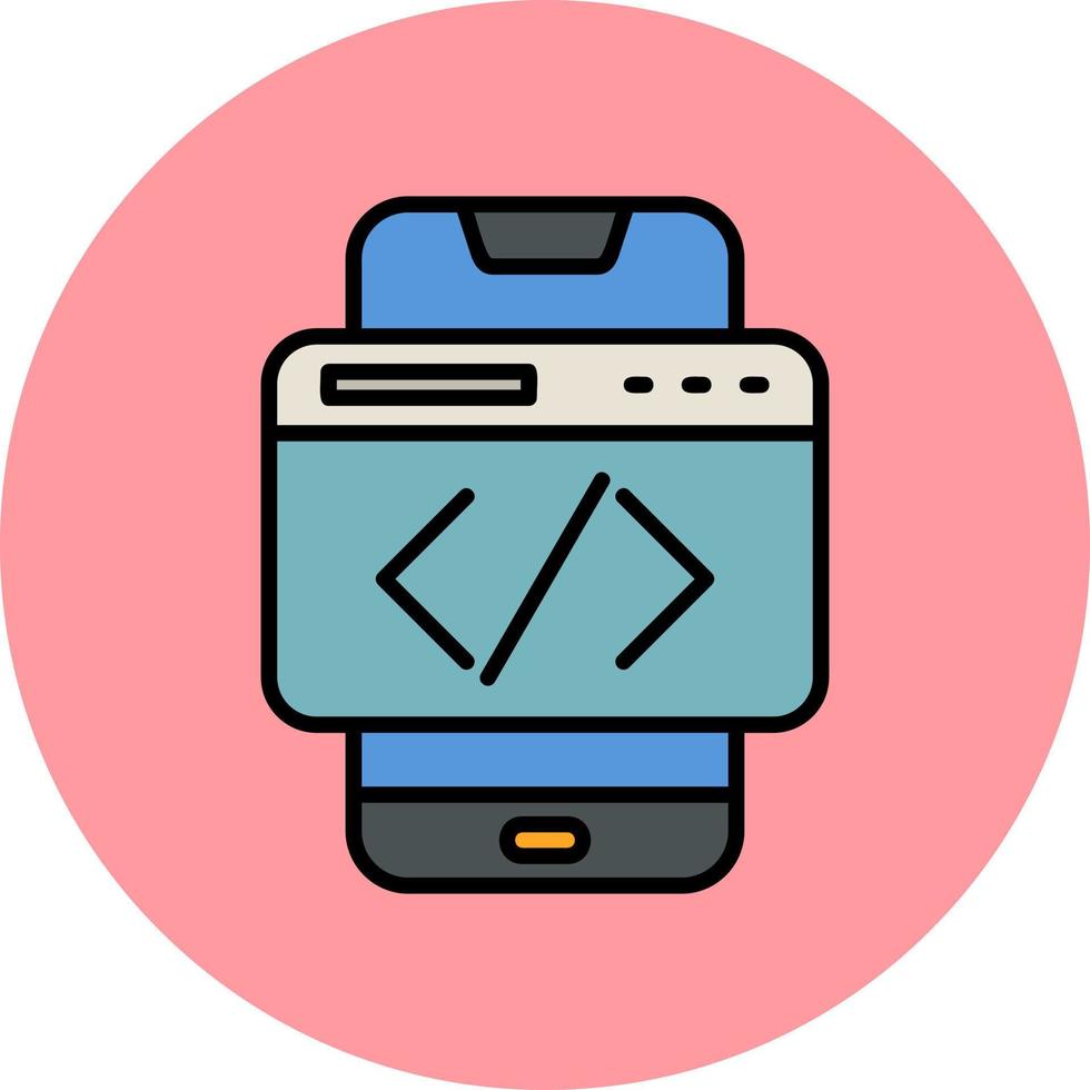 Smartphone Coding Vector Icon