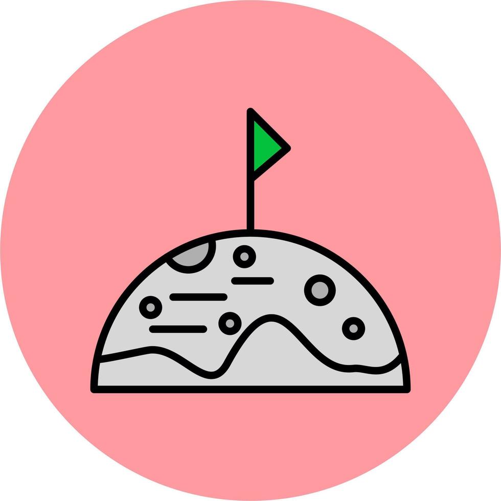 Moon Summit Vector Icon