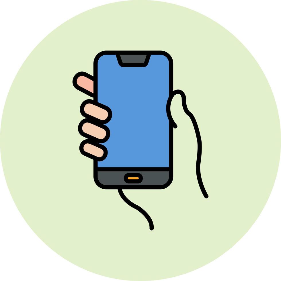 Hands holding mobile phone Vector Icon