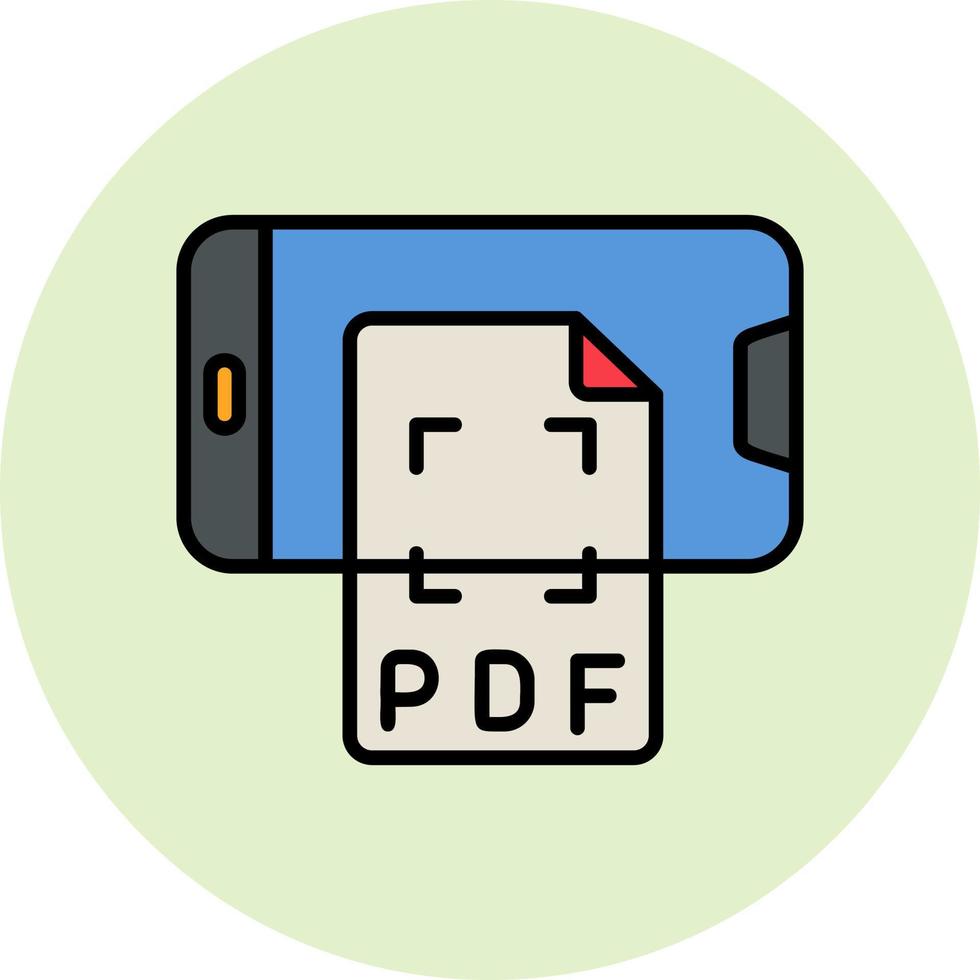 teléfono inteligente pdf vector icono