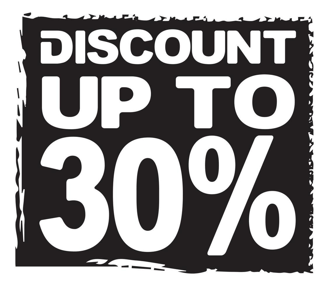 Discount Up To 30 vector