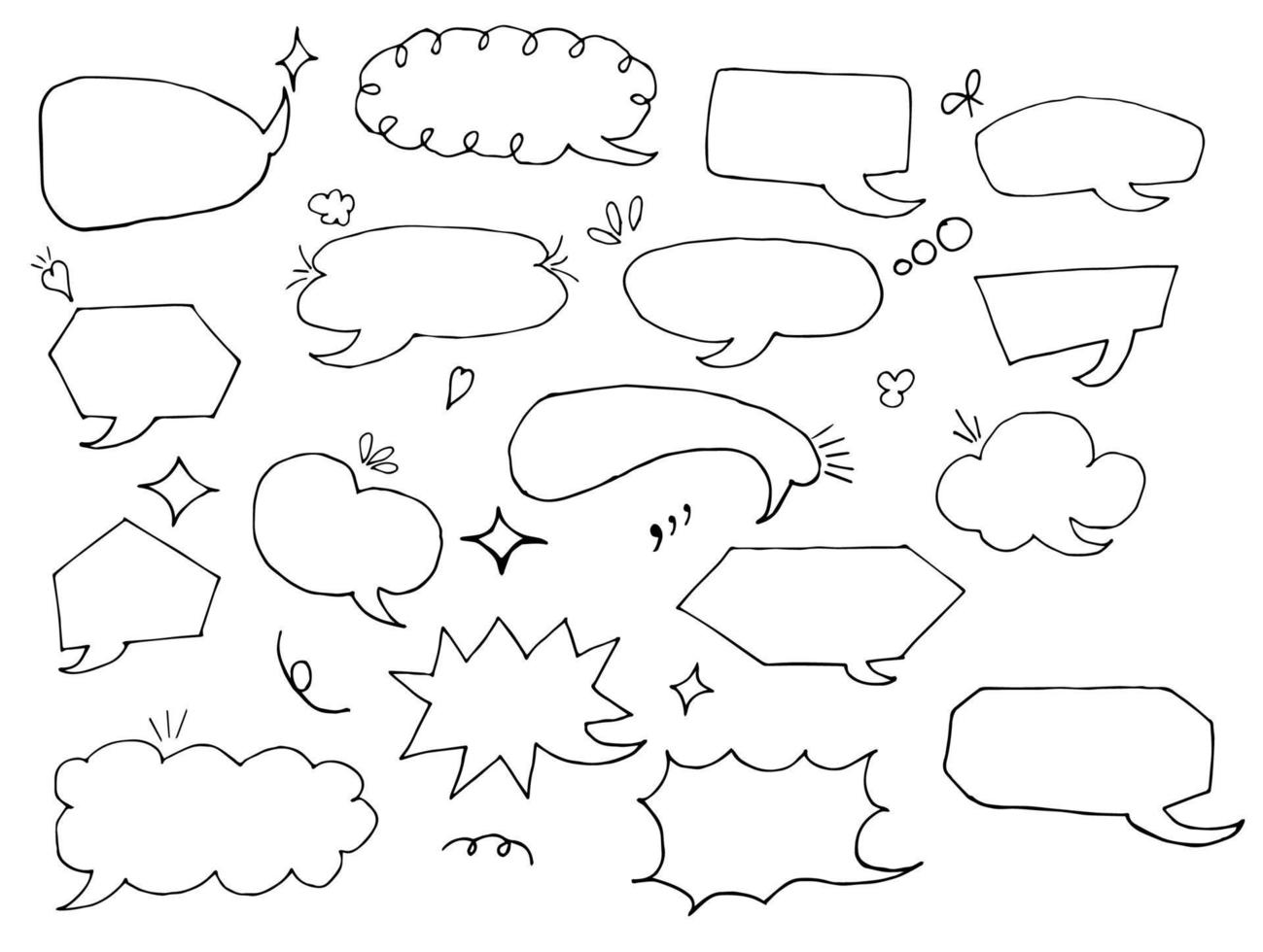 doodle message bubbles vector