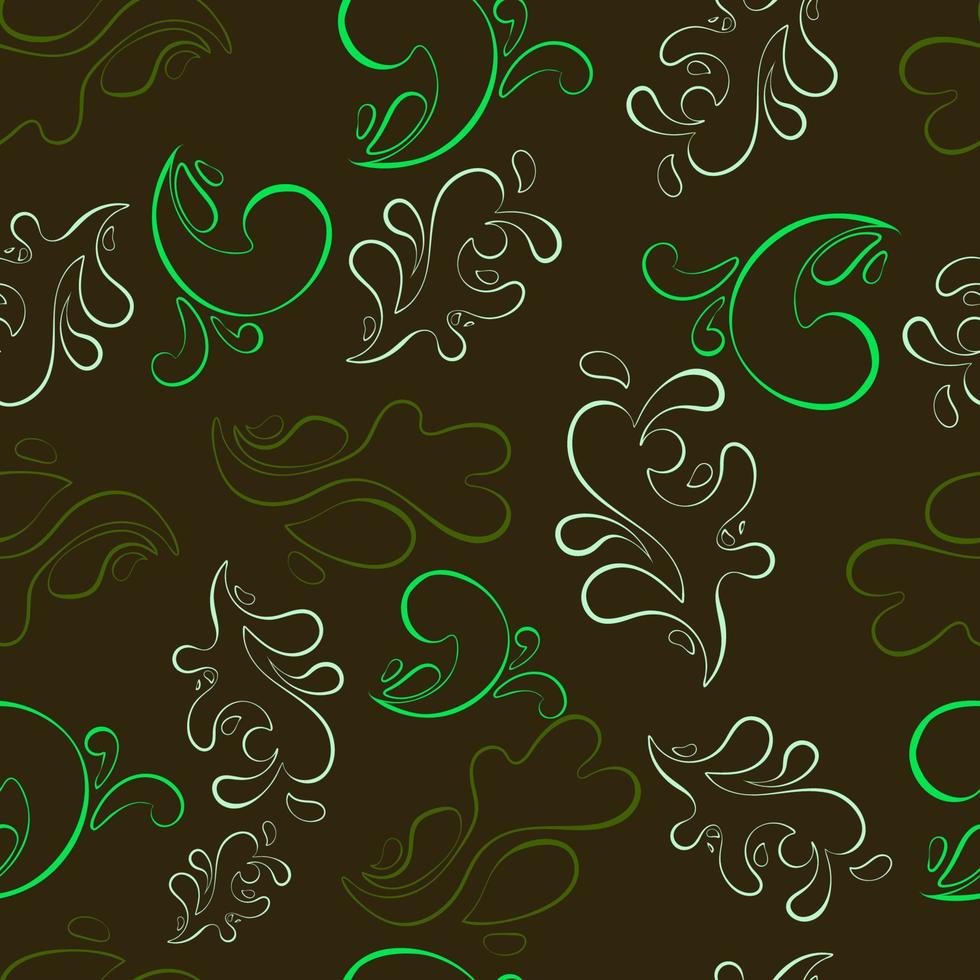 seamless pattern of contour splashes in a juicy green palette vector