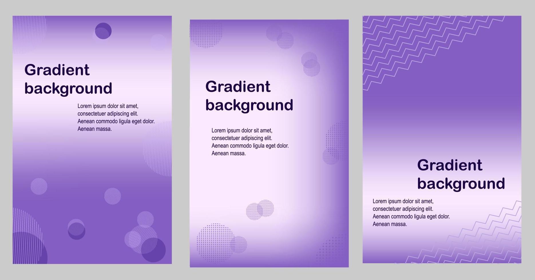 set of blue gradient backgrounds with abstract memphis elements vector