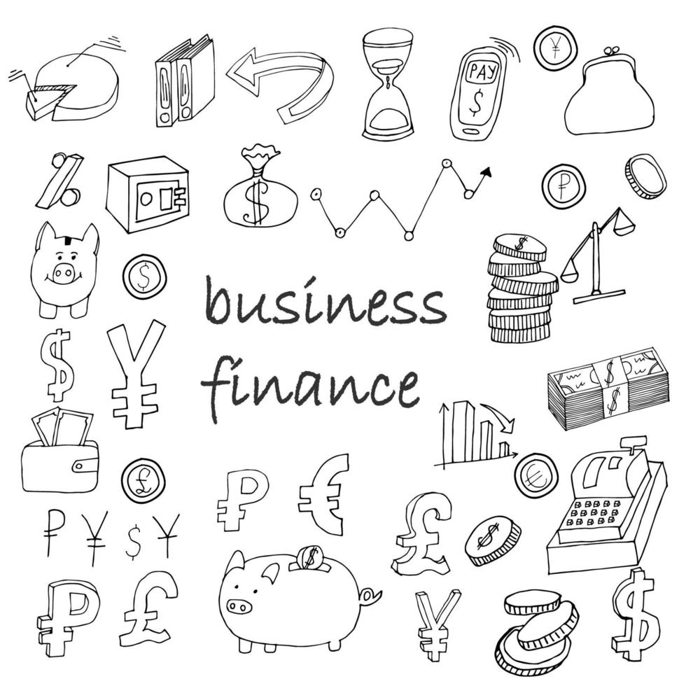 business finance doodles vector