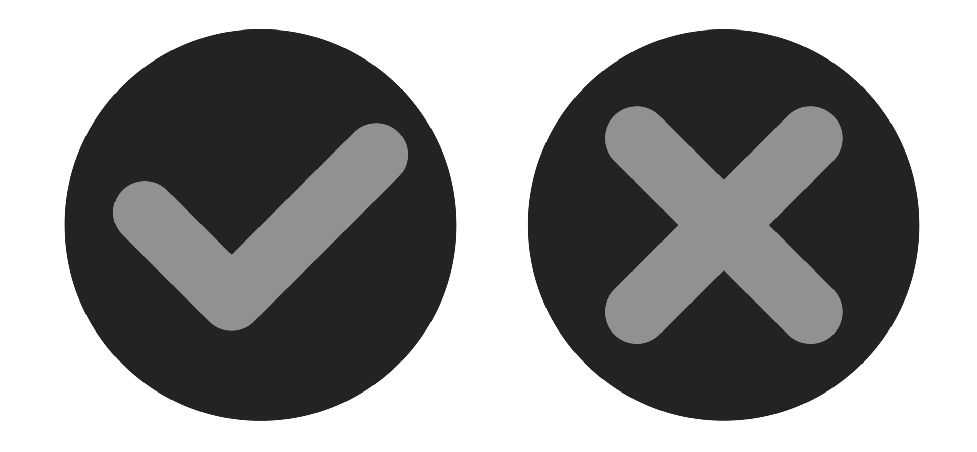 Monochrome Checklist And X Icon Set 20389220 PNG monochrome-checklist-and-x-icon-set-20389220-png