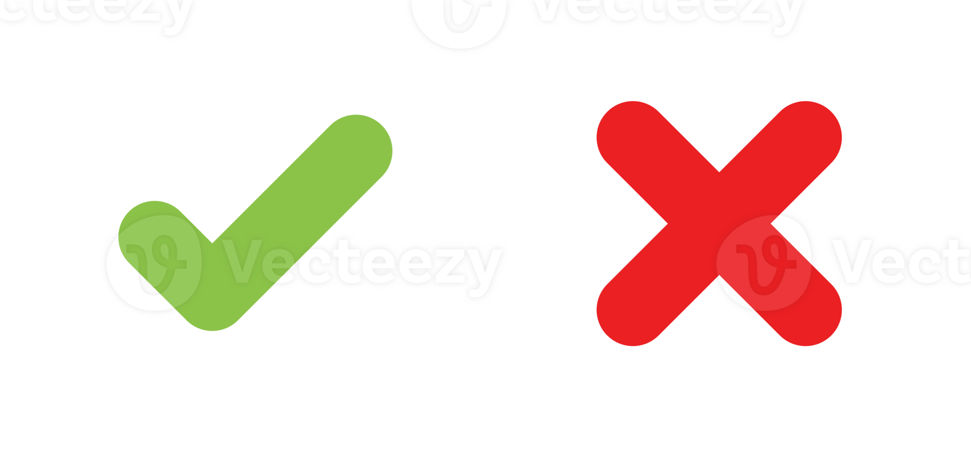 grüne Checkliste und rotes Kreuz-Icon-Set png