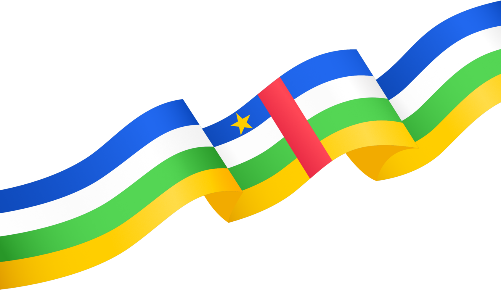 centrale africano repubblica bandiera onda isolato su png o trasparente sfondo