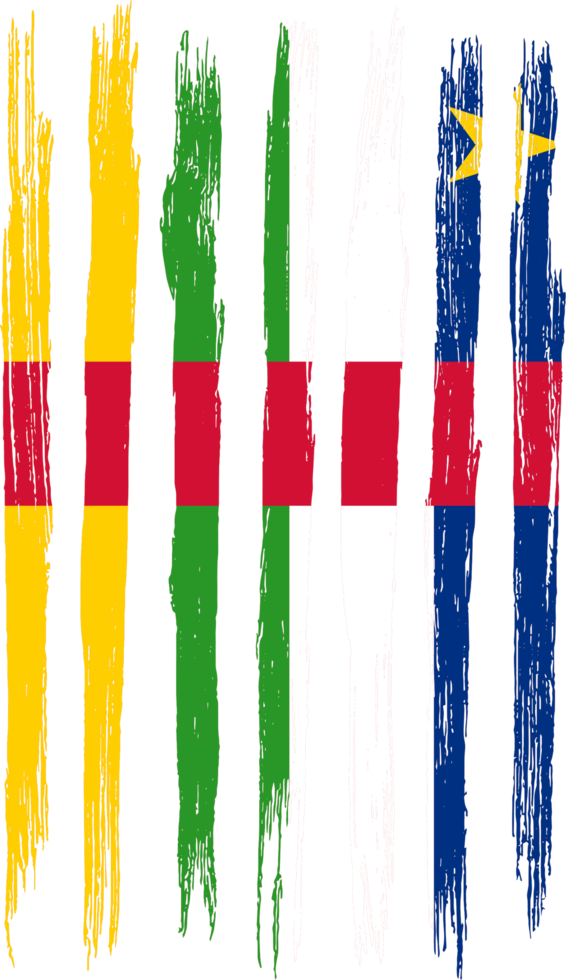 Central African Republic flag with brush paint textured isolated  on png or transparent background