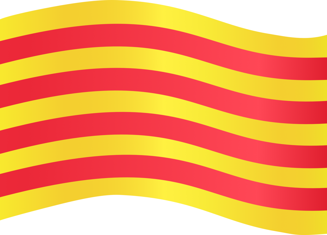 Catalonia flag wave isolated on png or transparent background