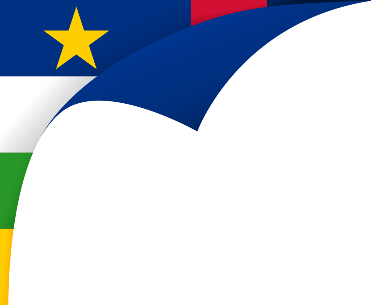 Central African Republic flag wave isolated on png or transparent background