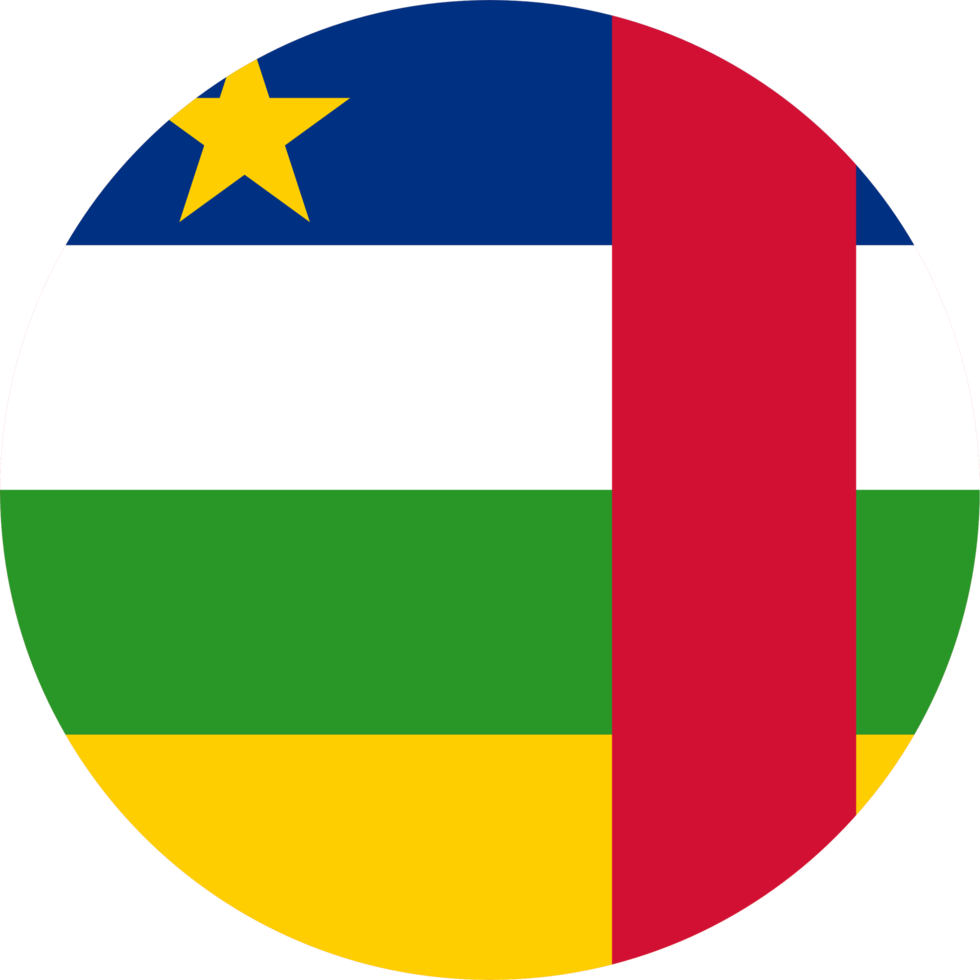 central africano república bandeira botão em branco fundo png