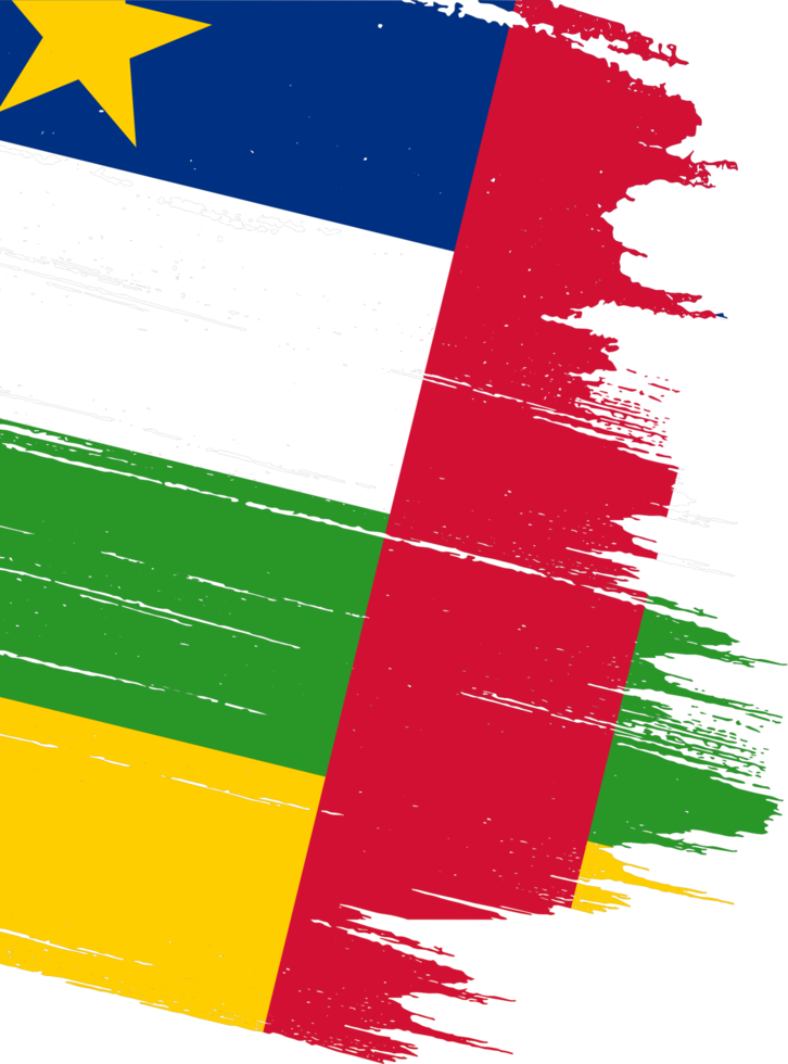 central africano república bandera con cepillo pintar texturizado aislado en png o transparente antecedentes