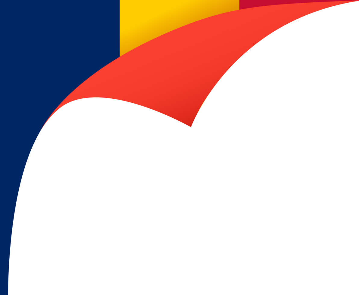 Chad flag wave isolated on png or transparent background