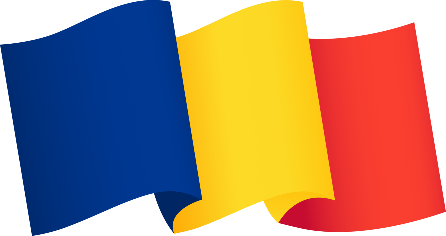 tchad drapeau vague isolé sur png ou transparent Contexte