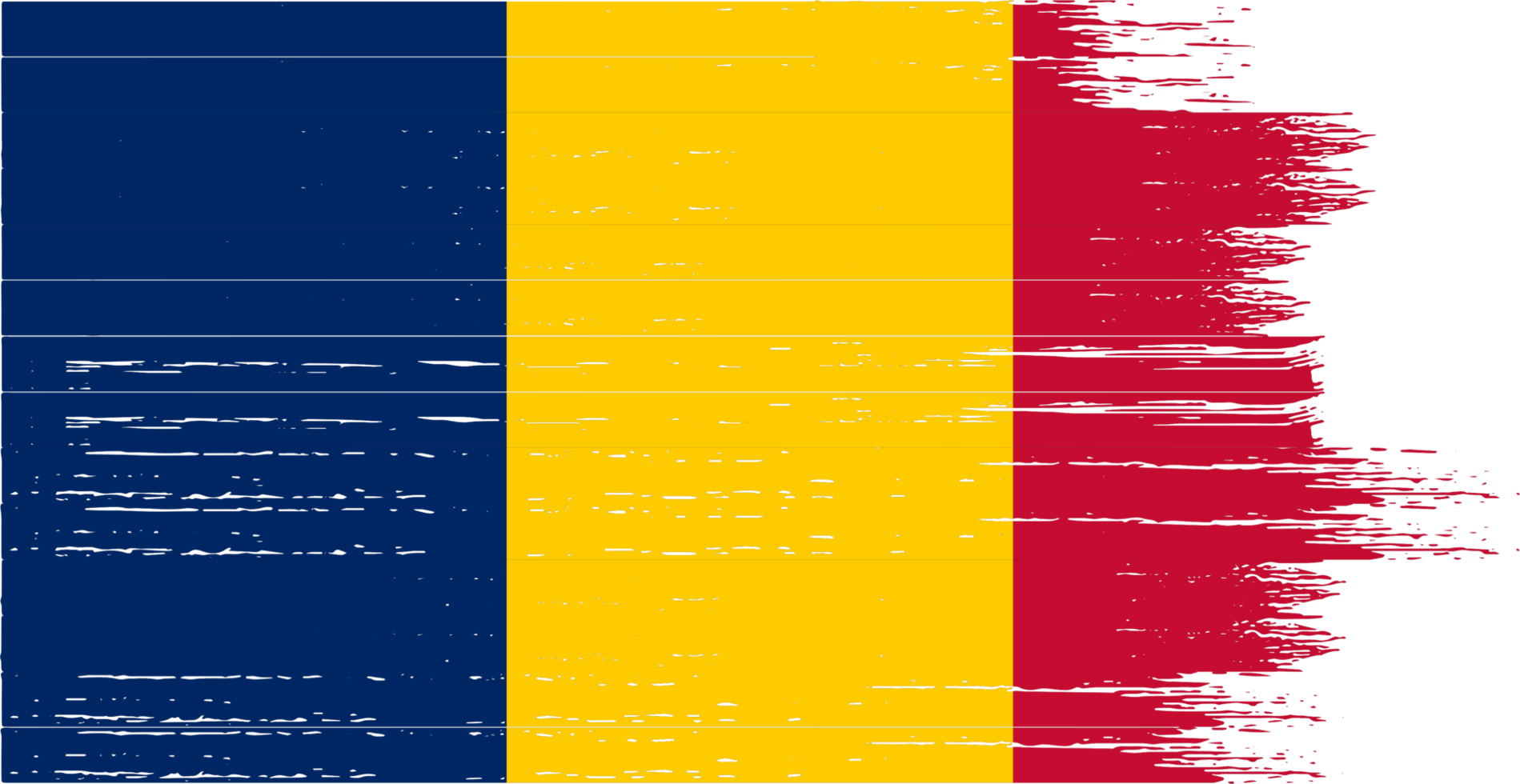 Chad flag with brush paint textured isolated  on png or transparent background