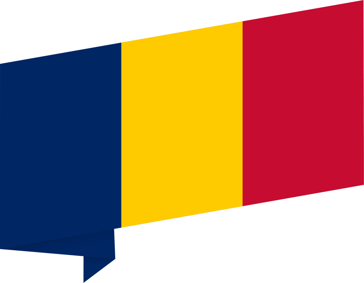 Chad flag wave isolated on png or transparent background