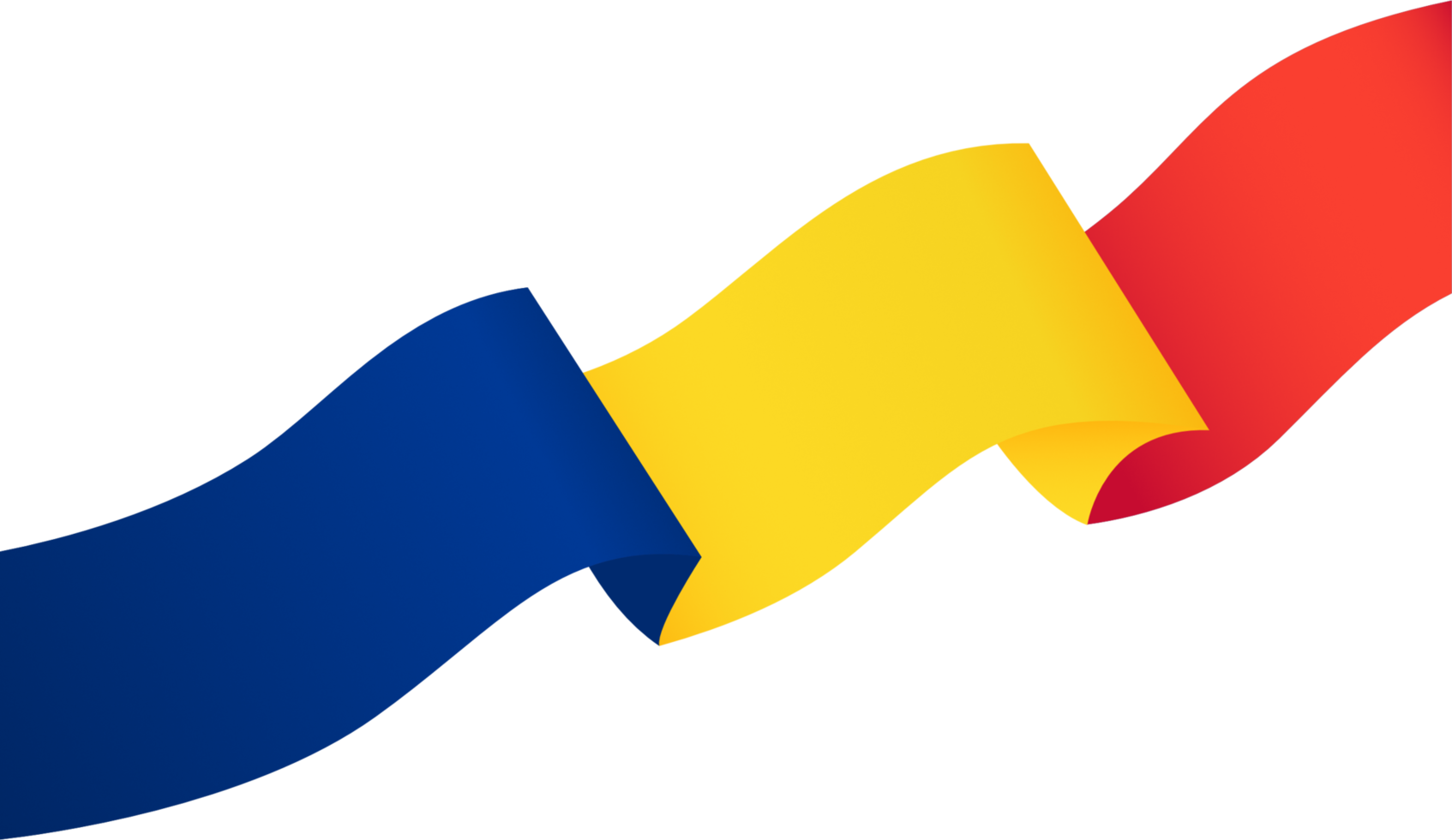 Chad flag wave isolated on png or transparent background