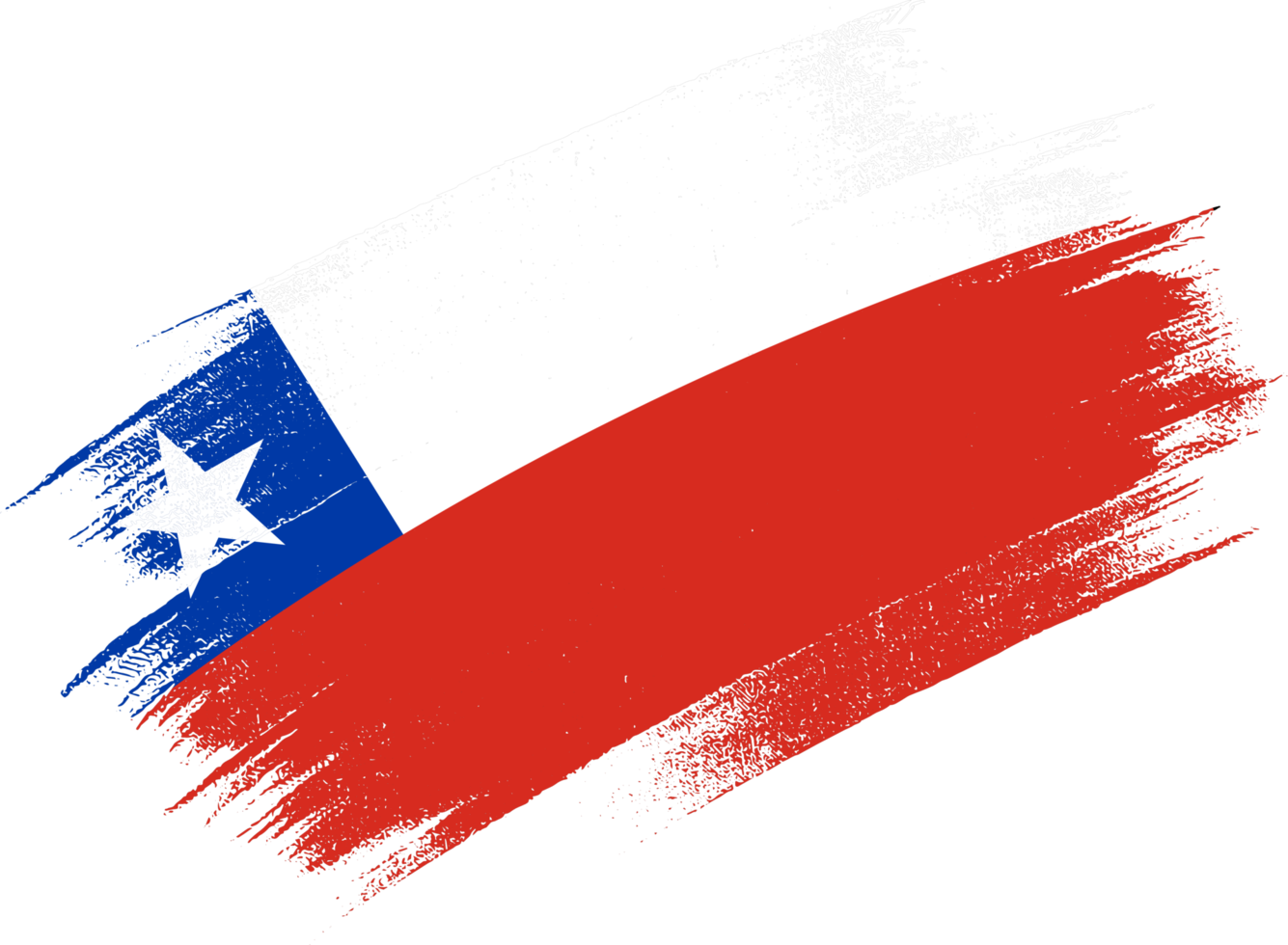 Chile Flagge mit Bürste Farbe texturiert isoliert auf png oder transparent Hintergrund