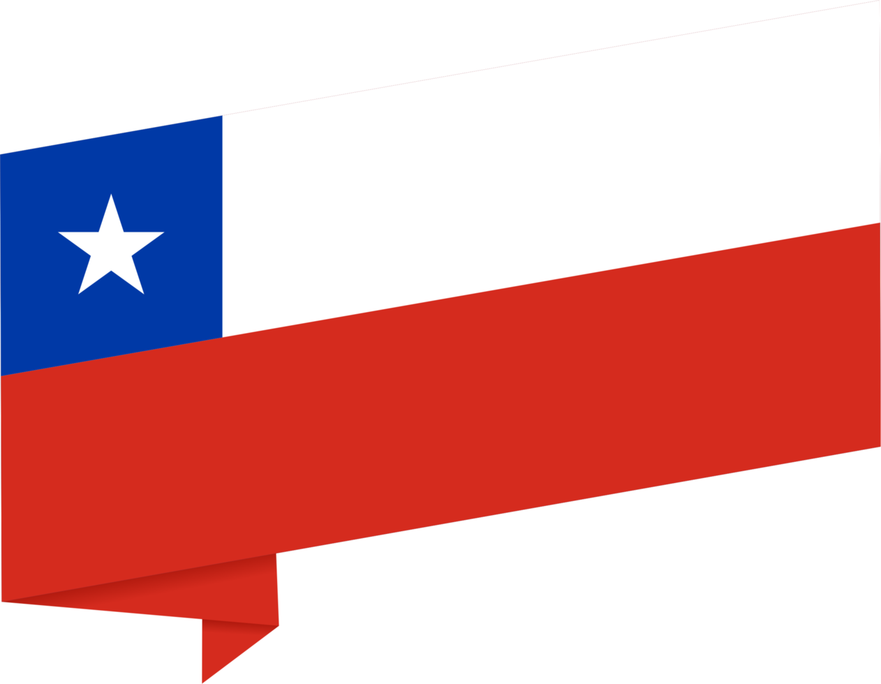 Chile flag wave isolated on png or transparent background