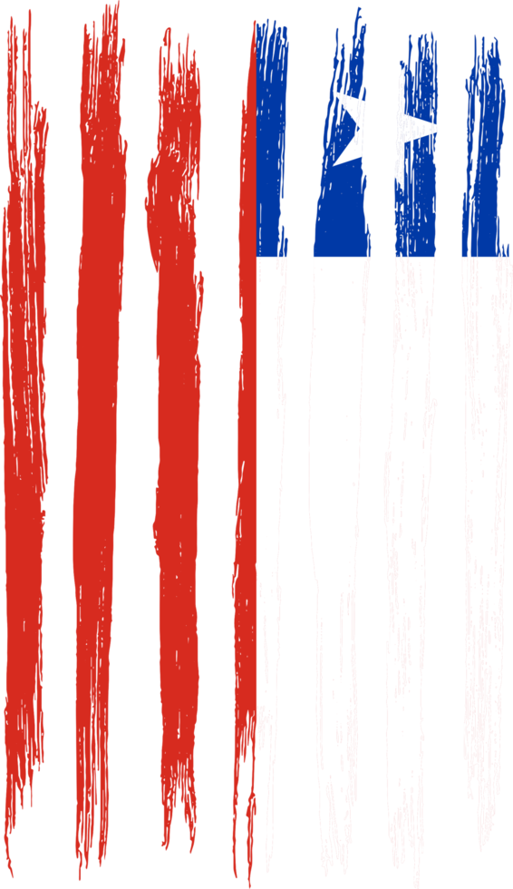 Chile flag with brush paint textured isolated  on png or transparent background