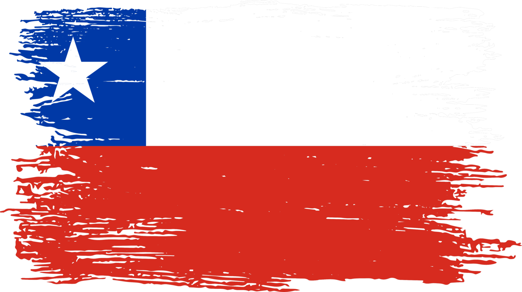 Chile flag with brush paint textured isolated  on png or transparent background